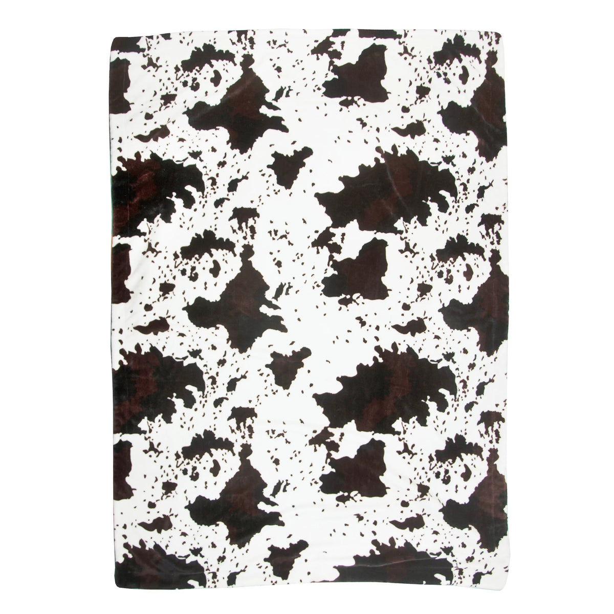 Brown Cowhide Print Sherpa Plush Throw Blanket C67871