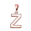 10K Rose Gold Diamond Initial Pendant Necklace F139