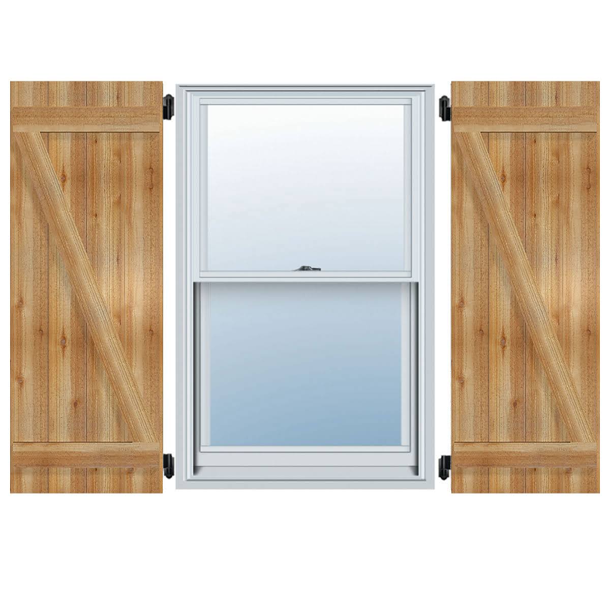 Rough Sawn Western Red Cedar Board-n-Batten Shutters C4505