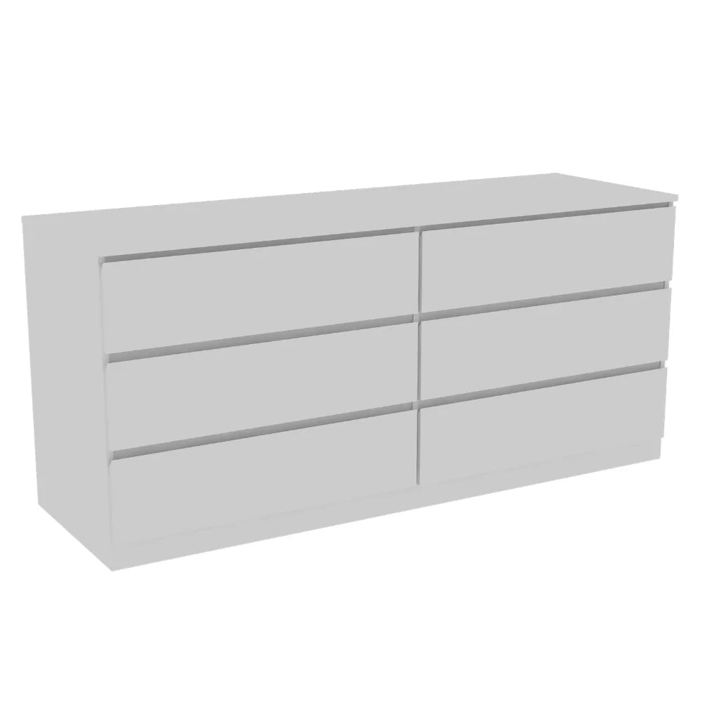6 Drawer Double Dresser Light Gray E910966