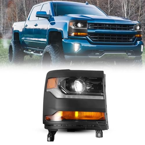 Chrome Projector Headlight Assembly with LED Sequential Turn Signal 1 Pair K889