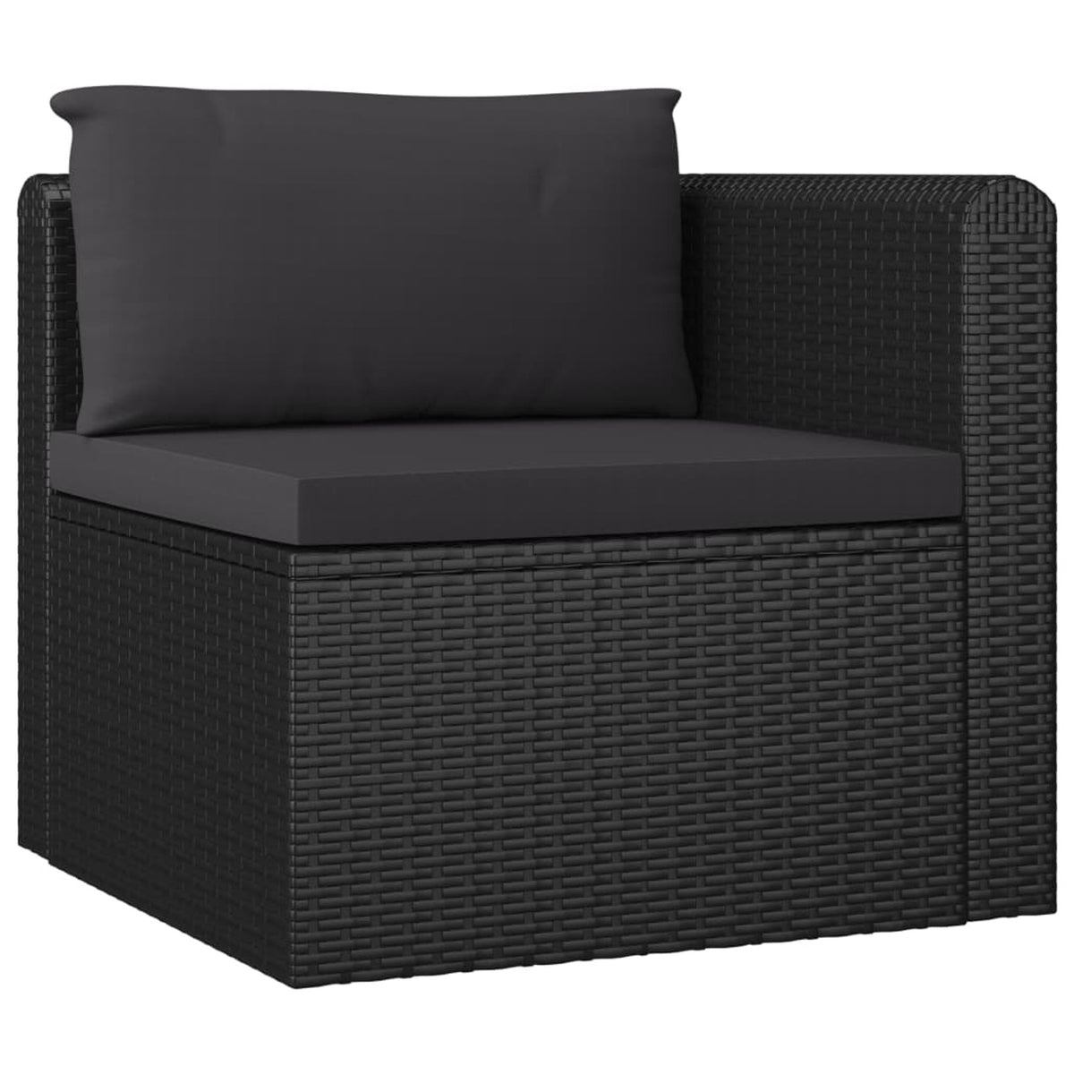3 Piece Black Poly Rattan Sectional Sofa Set E8422