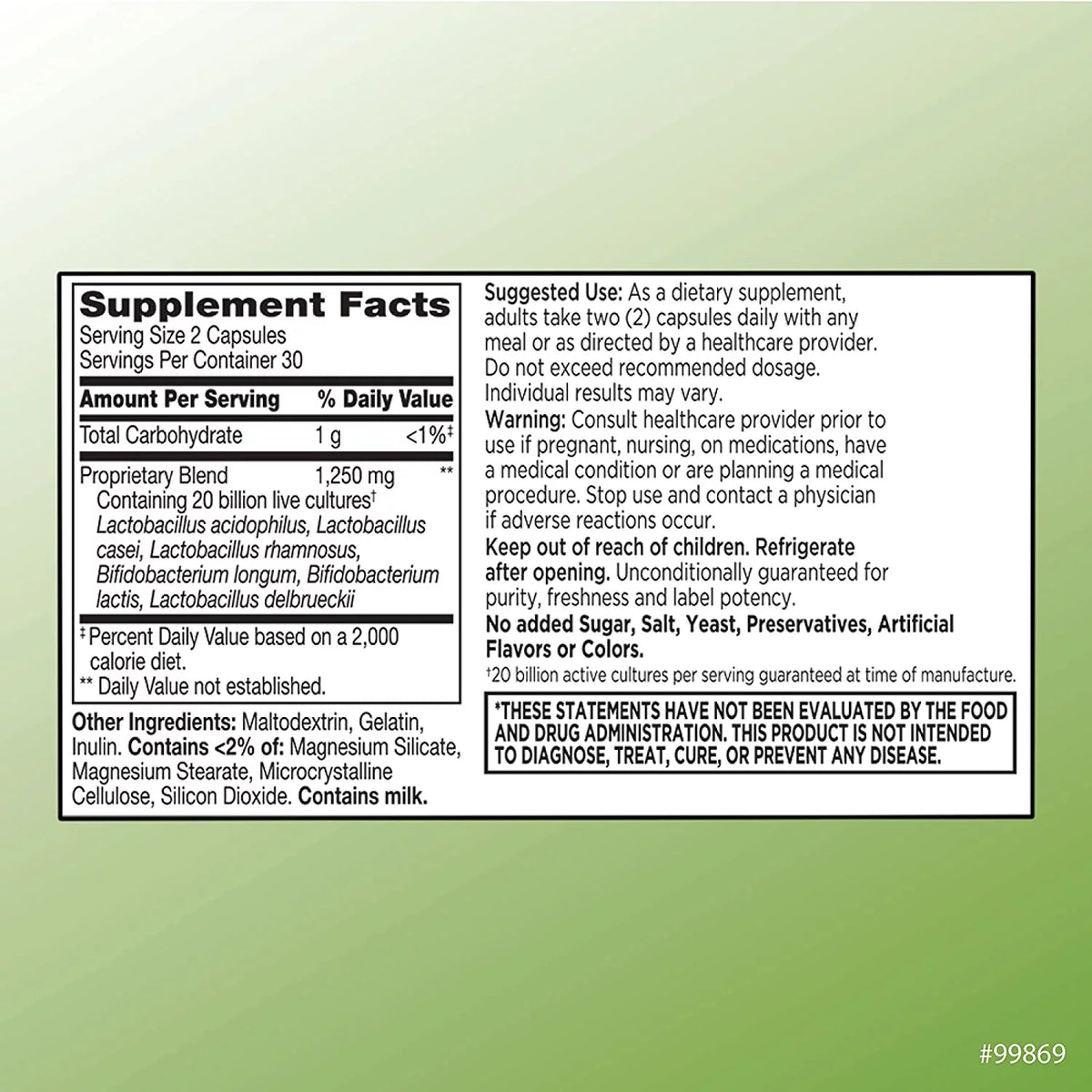 Probiotic Digestive & Immune Support Capsules, 60 Count D8005