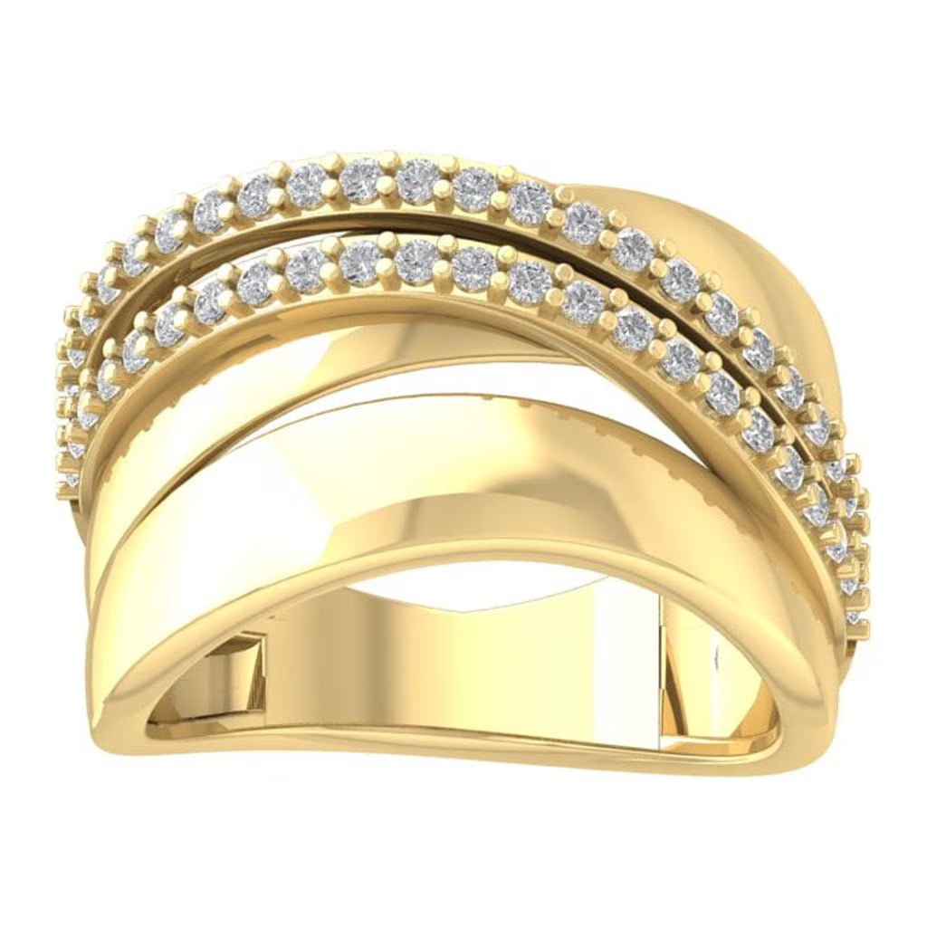 14K Yellow Gold Round Lab Grown Diamond Wedding Band Ring Size 9 F4509