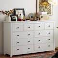 White Wood Dresser with 10 Deep Drawers G502