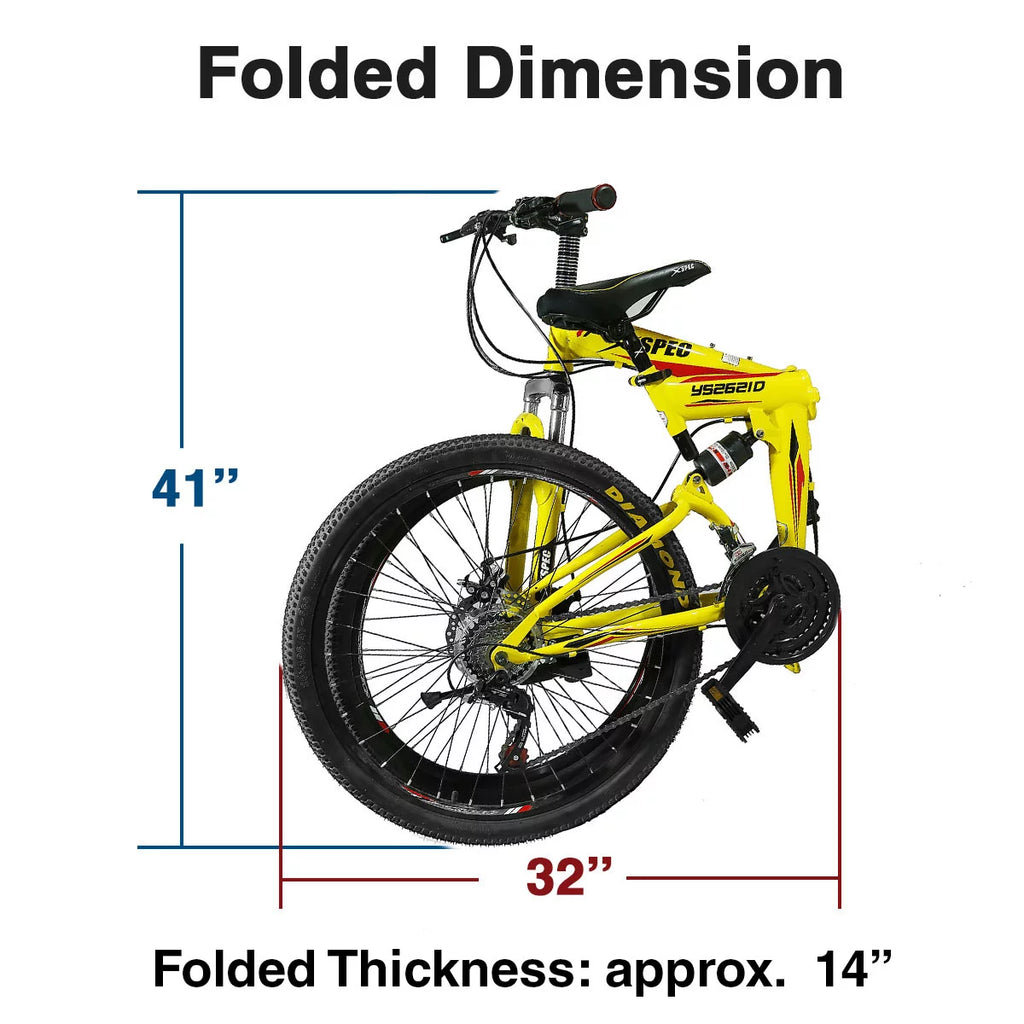 21 Speed Folding Mountain Bike, Black X517827