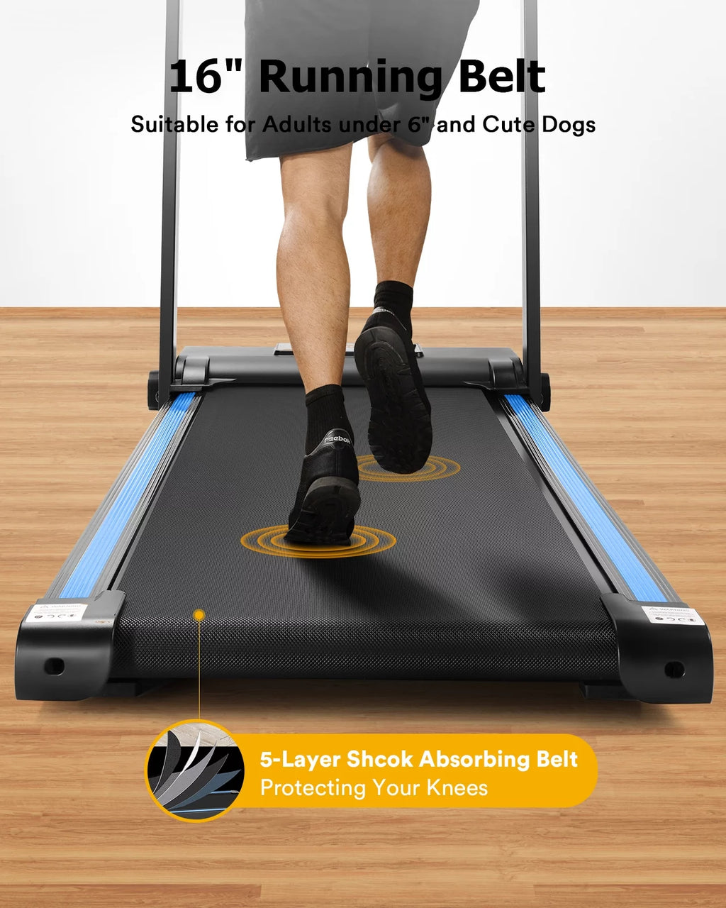 Folding Treadmill 2.25HP Portable Compact with 12 HIIT Modes Y4084