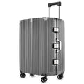Black 20 Inch Lightweight Aluminum Frame Carry On Luggage P8608