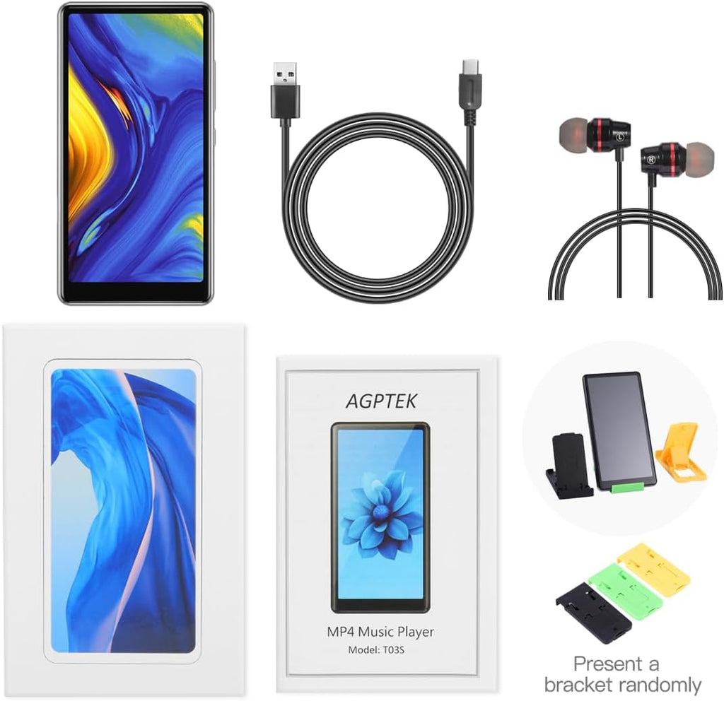 5 inch MP3 Player with Bluetooth and WiFi, Full Touch Screen 16GB MP4 Player with Speaker, FM Radio I164