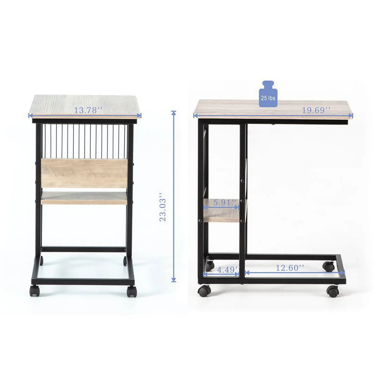 Modern Wood End C Table with Magazine Holder H75534