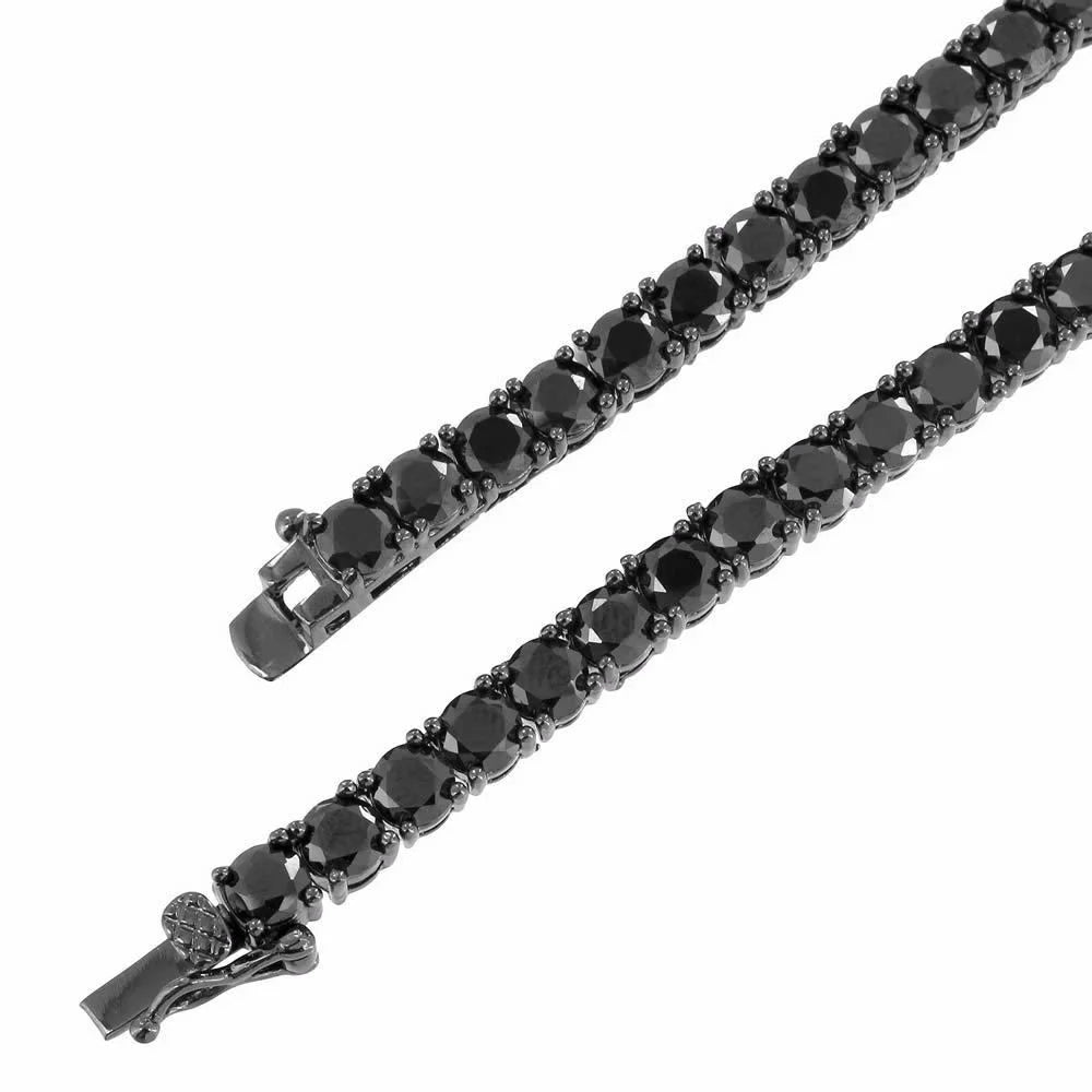 14K Black Gold Tennis Chain Necklace 24" T298