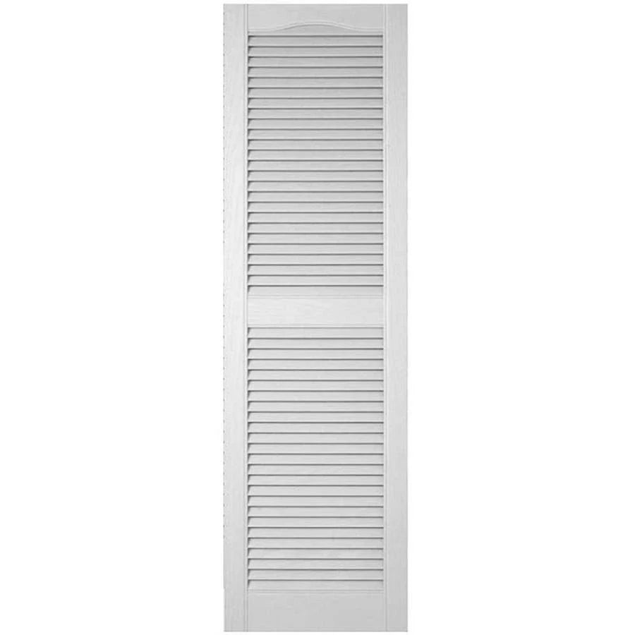 Custom Cathedral Top Center Mullion Open Louver Shutters G3781