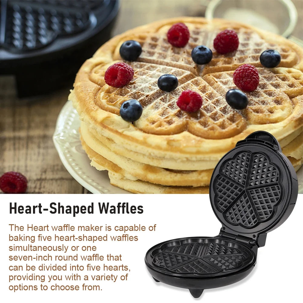 1000W Heart-Shaped Waffle Maker I566