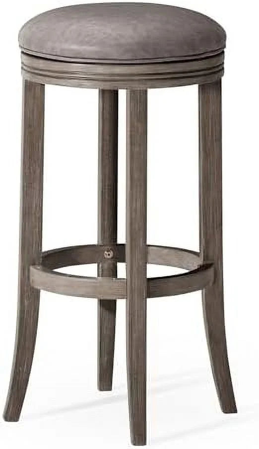 Eva Stool Weathered Oak Finish Vegan Leather O2228