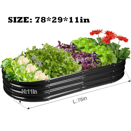 5ft Oval Galvanized Metal Raised Garden Bed Planter L54370