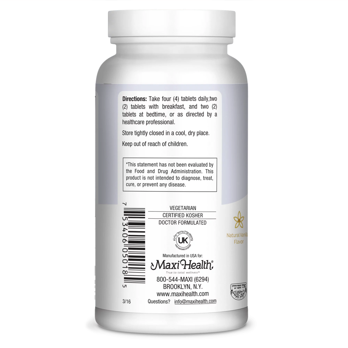Chewable Calcium Complex Tablets, 180 Ct V33860