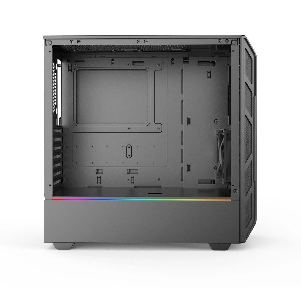 Black Compact EATX Mid-Tower Case with Tempered Glass and Digital RGB I899690