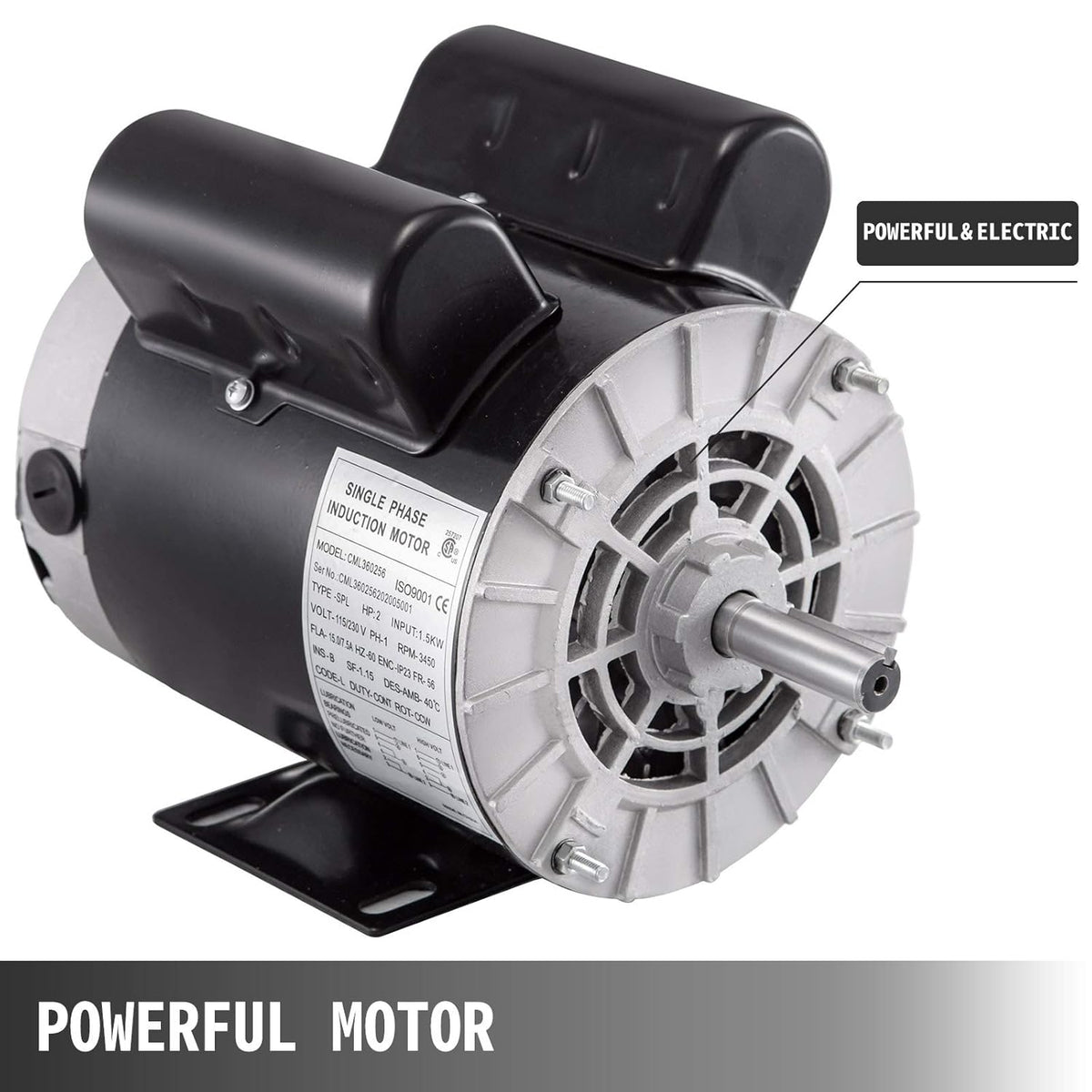 2Hp 3450RPM 115V 230V 56 Frame Single Phase Electric Motor T521
