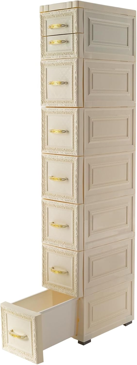 8 Drawer Narrow Storage Cabinet with Pull Handles I7315