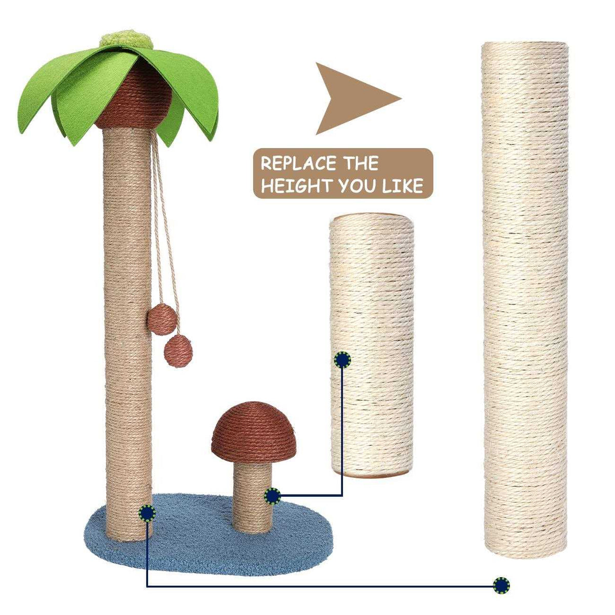 4 Pack Natural Sisal Rope Cat Scratching Post Replacement 15.7" 7.9 Z35718