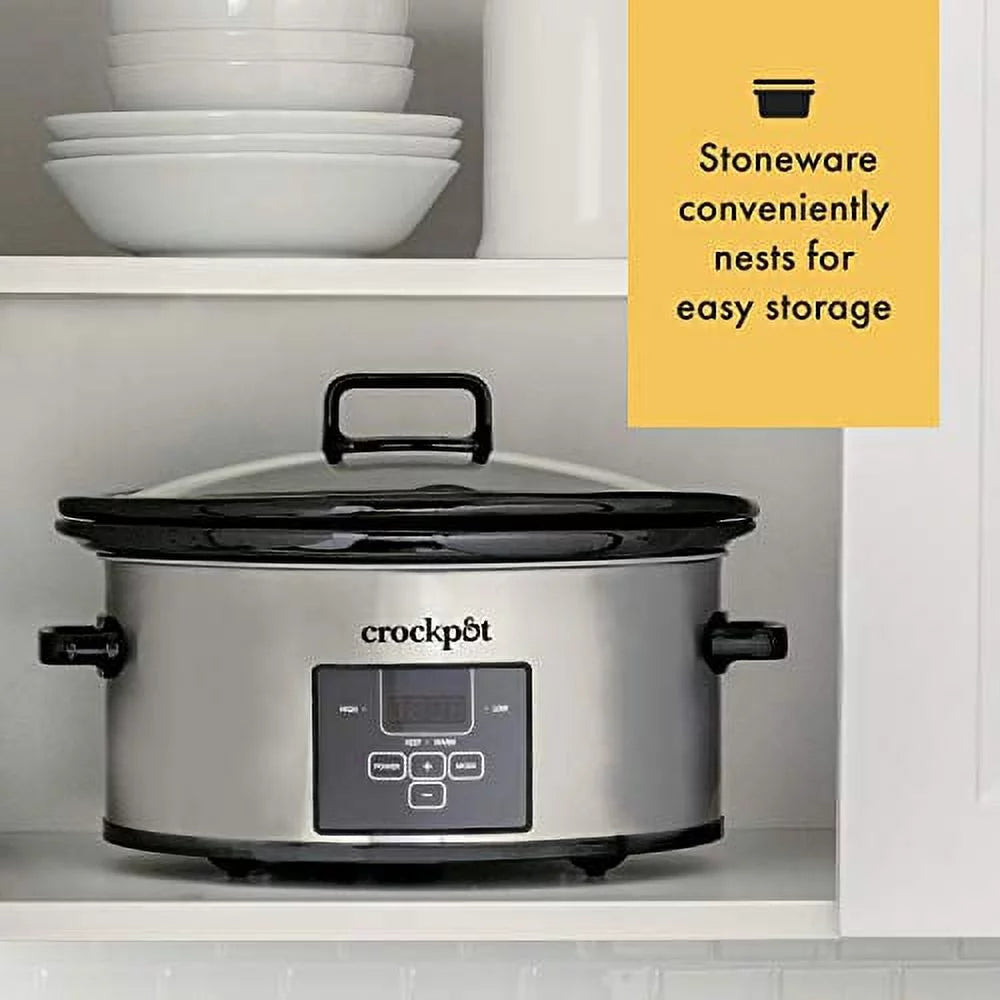 6-Quart Programmable Slow Cooker, Stainless Steel N6235