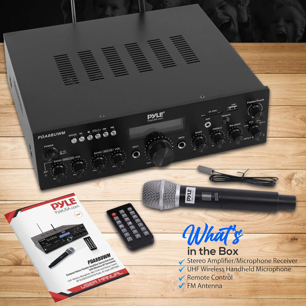 200W Dual Channel Wireless Microphone Power Amplifier System C221076