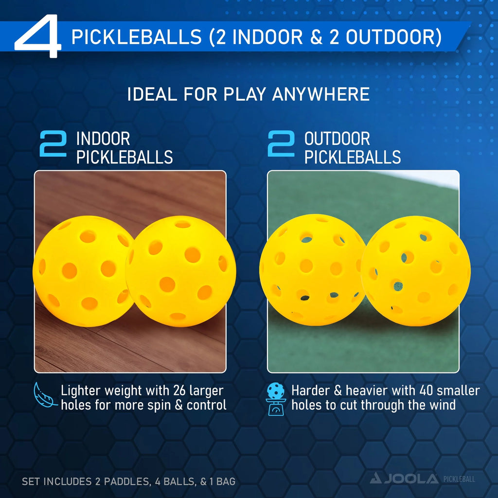 2 Paddles Blue Pickleball Set with Bag and 4 Balls W575447