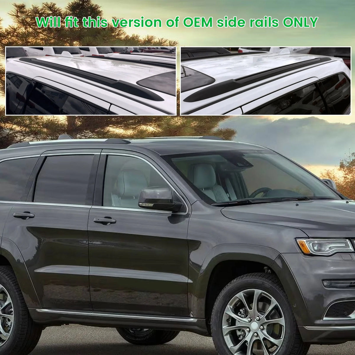 Black Aluminum Roof Rack Cross Bar Cargo Carrier 2PCS X9833