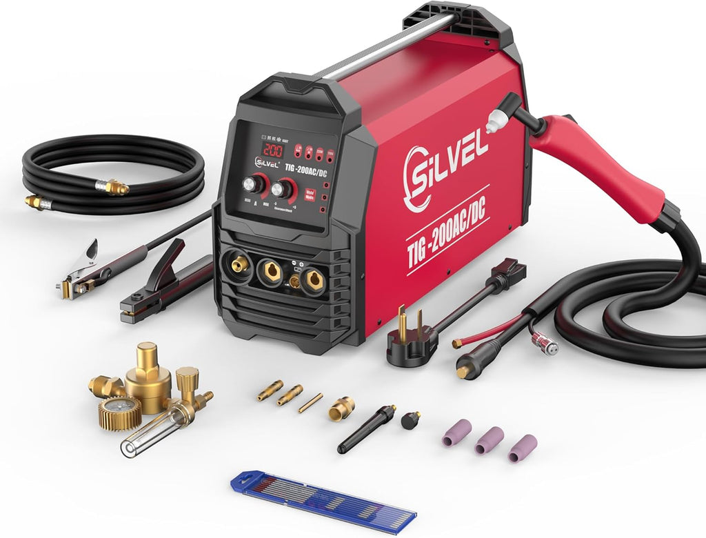 AC/DC Aluminum TIG Welder with Pulse, 110V/220V IGBT Digital Inverter TIG/MMA Welding Machine I673
