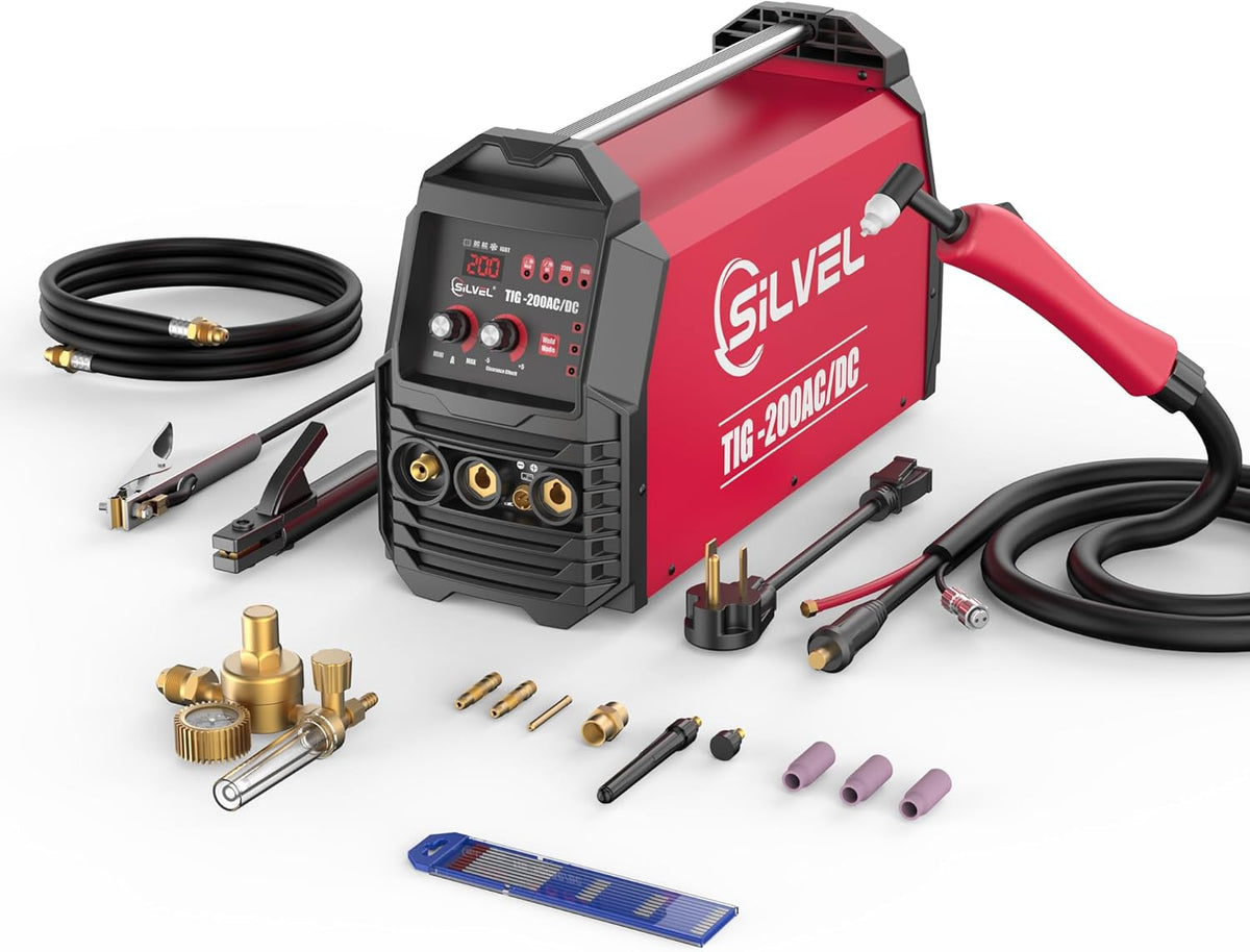 AC/DC Aluminum TIG Welder with Pulse, 110V/220V IGBT Digital Inverter TIG/MMA Welding Machine I673