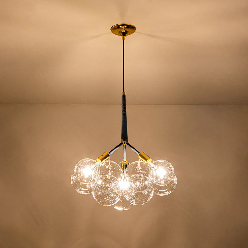 3-Light Glass Bubble Chandelier G85133