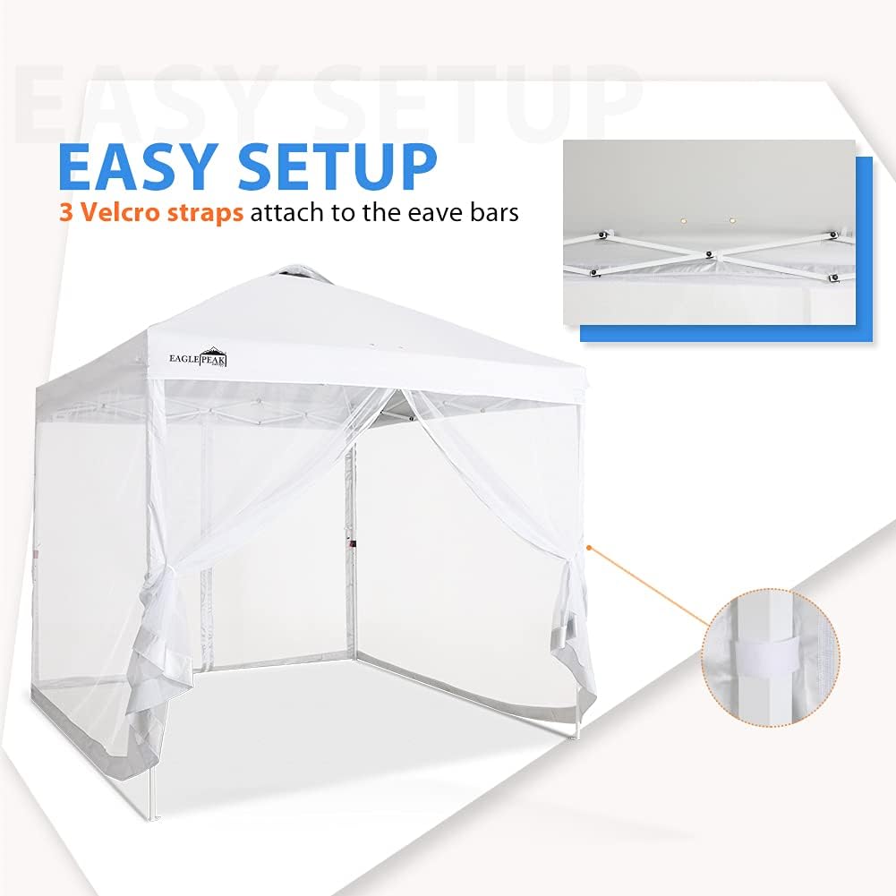 4 Mesh Sidewalls for 10' x 10' Pop Up Canopy, White Q274009