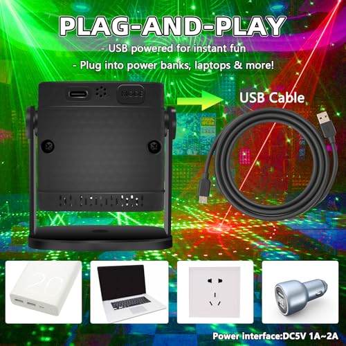 Sound Activated Strobe & Disco Ball Laser Lights Projector X270363