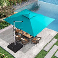 Turquoise Blue Rectangular Cantilever Umbrella X7953