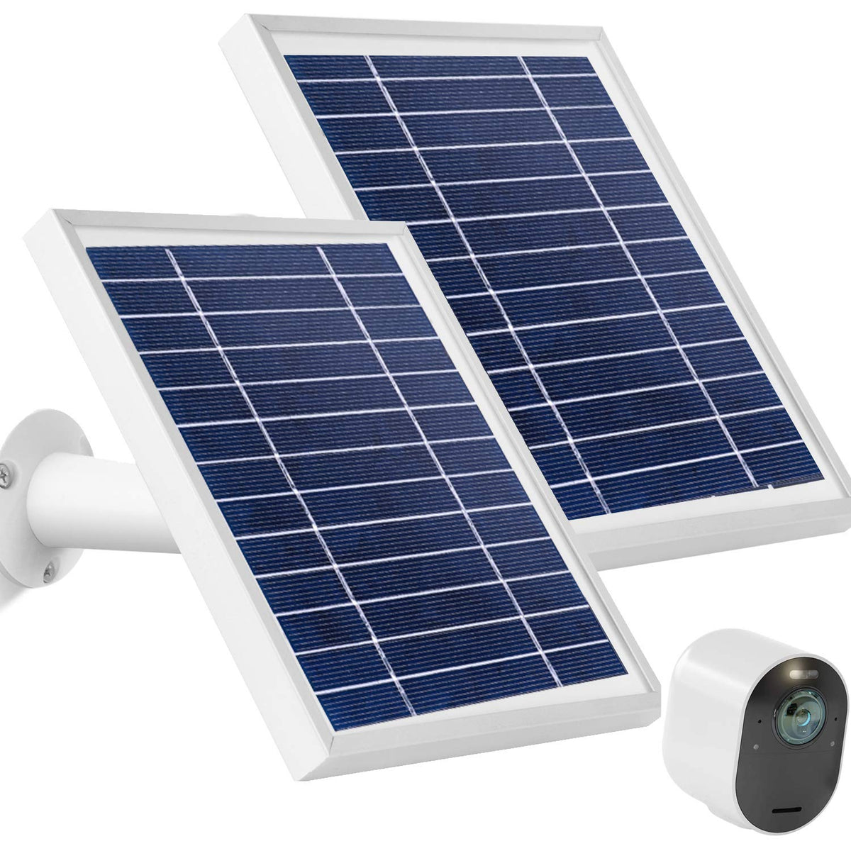 3W 6V Solar Panel Charge for Arlo Pro3 and Arlo Ultra Camera, 11ft Magnetic Power Cable (2Pack, Silver) J3612