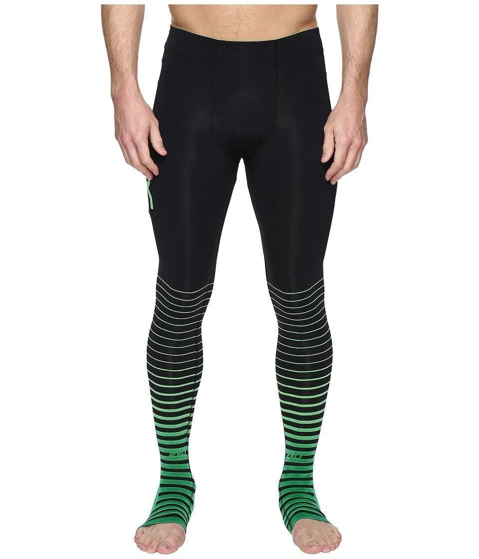 Black-Green XXL Compression Tights U880