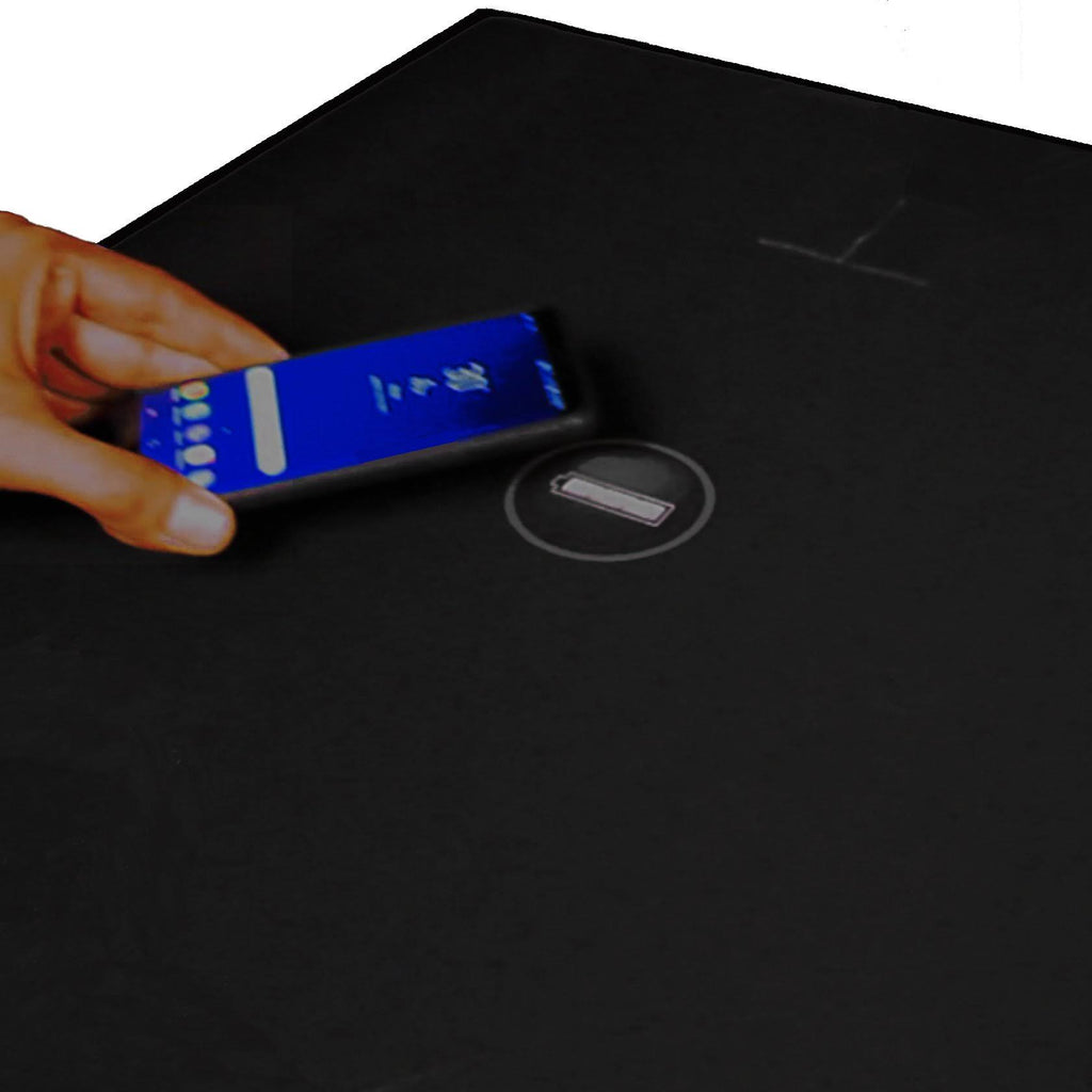 Black Gaming Desk with Infinity Mousepad and Built-in Cellphone Charger W542394