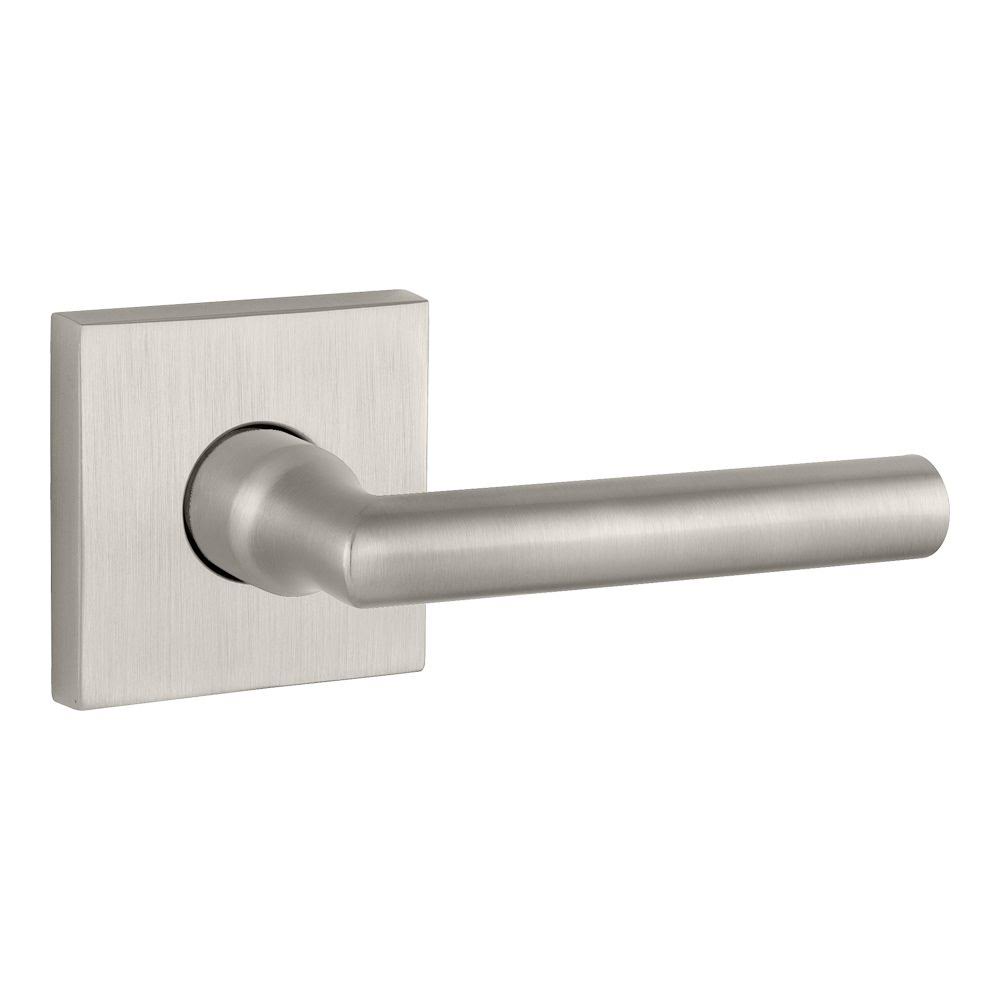 Full Dummy Tube Lever with Square Rose, Satin Nickel A158