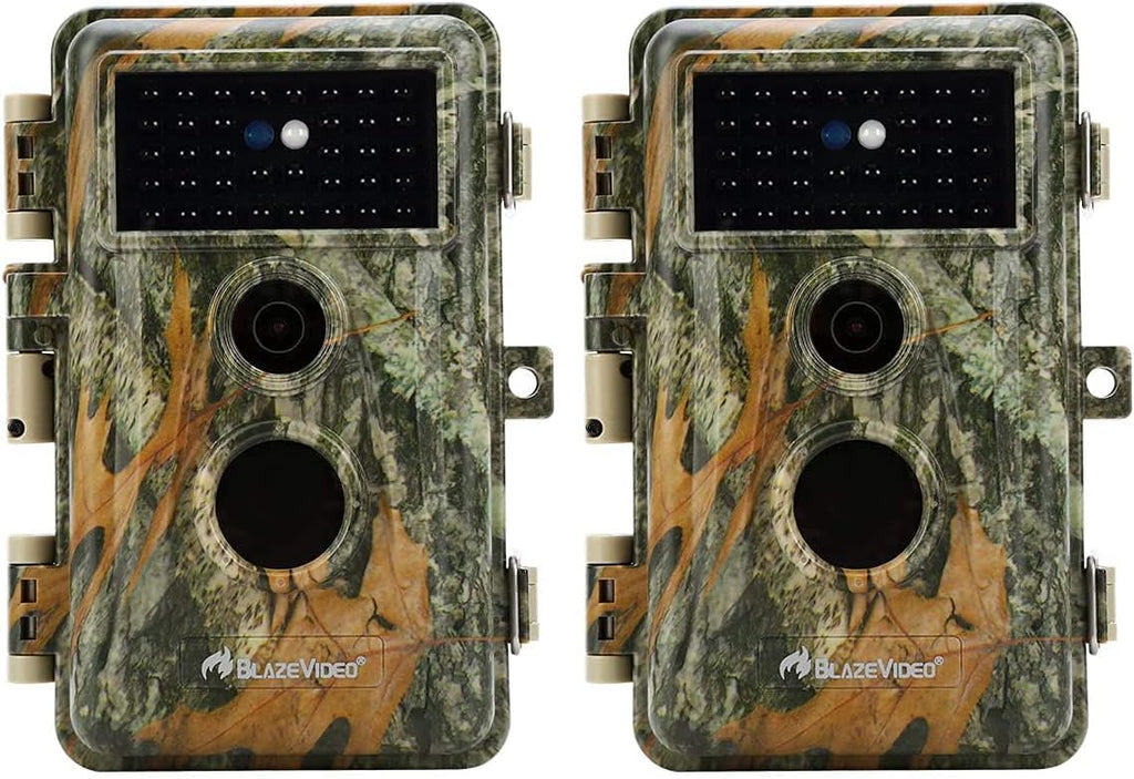 2-Pack Outdoor Camo Trail Cameras Night Vision 24MP 1296P MP4 Video Motion Activated Waterproof Camera F276