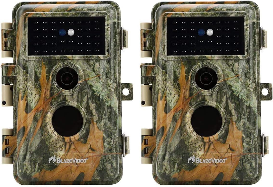 2-Pack Outdoor Camo Trail Cameras Night Vision 24MP 1296P MP4 Video Motion Activated Waterproof Camera F276