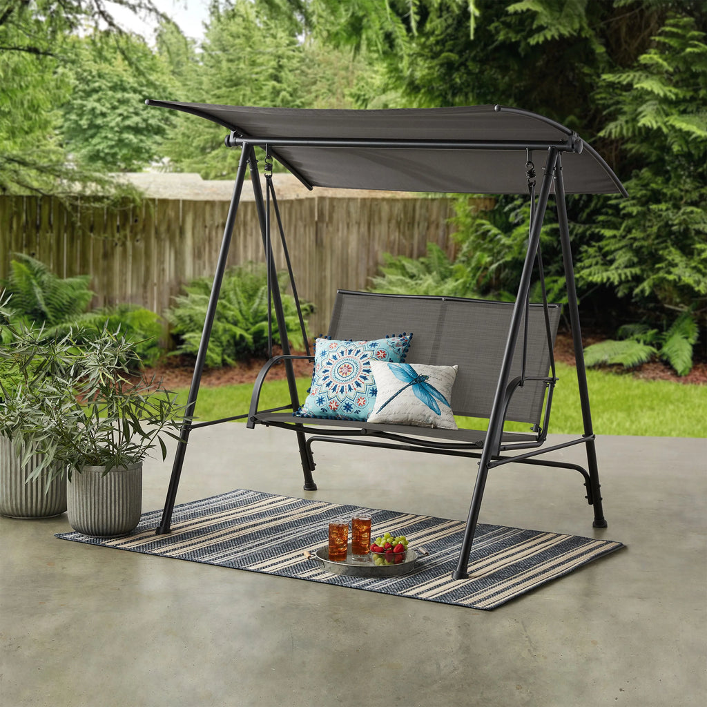 2-Seat Steel Canopy Porch Swing L50357