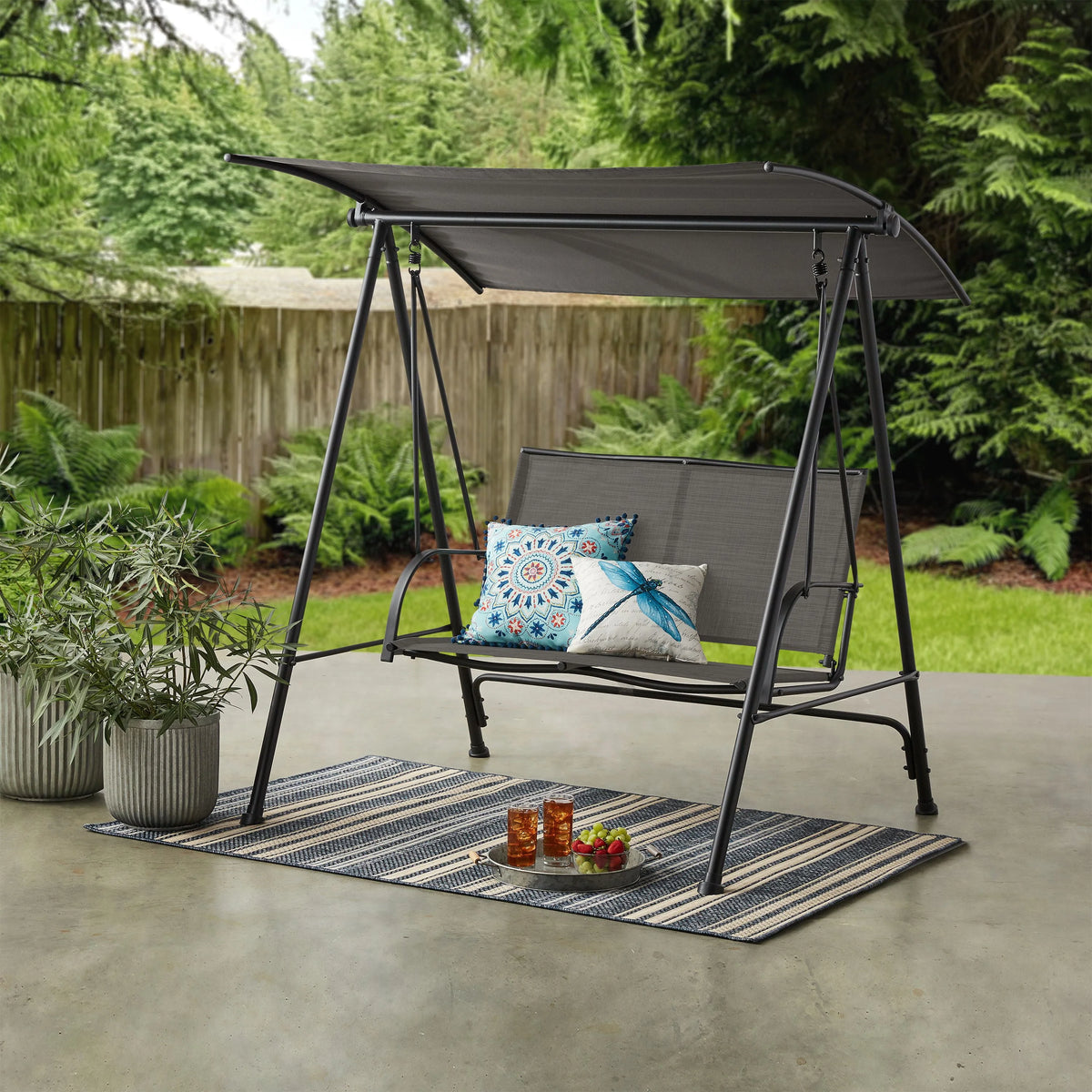 2-Seat Steel Canopy Porch Swing L50357