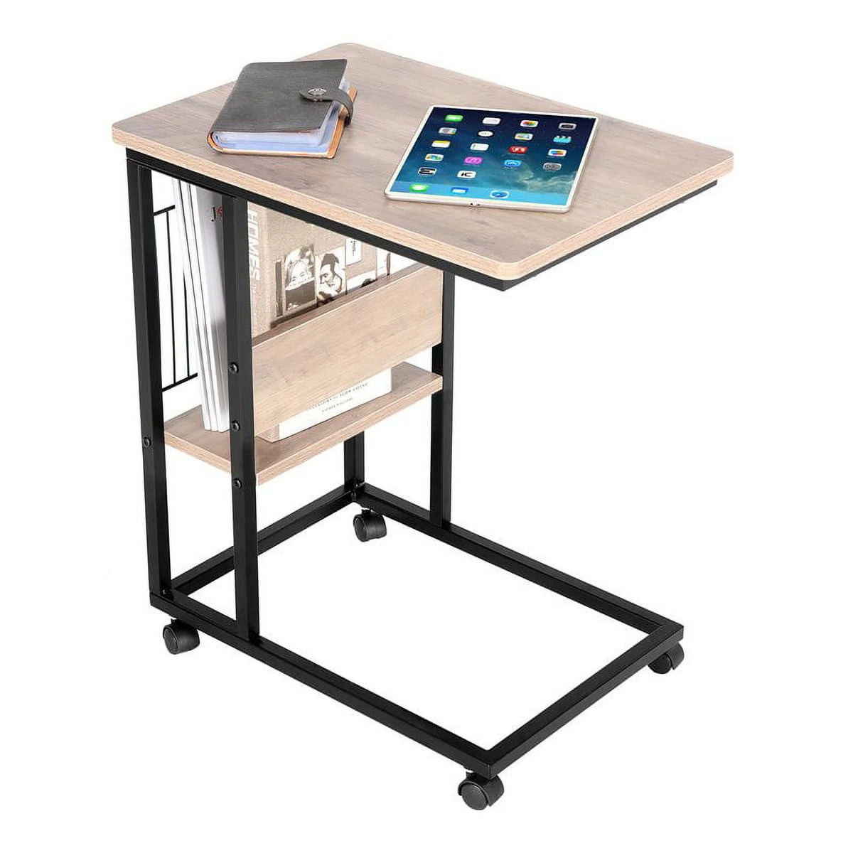 Modern Wood End C Table with Magazine Holder H75534