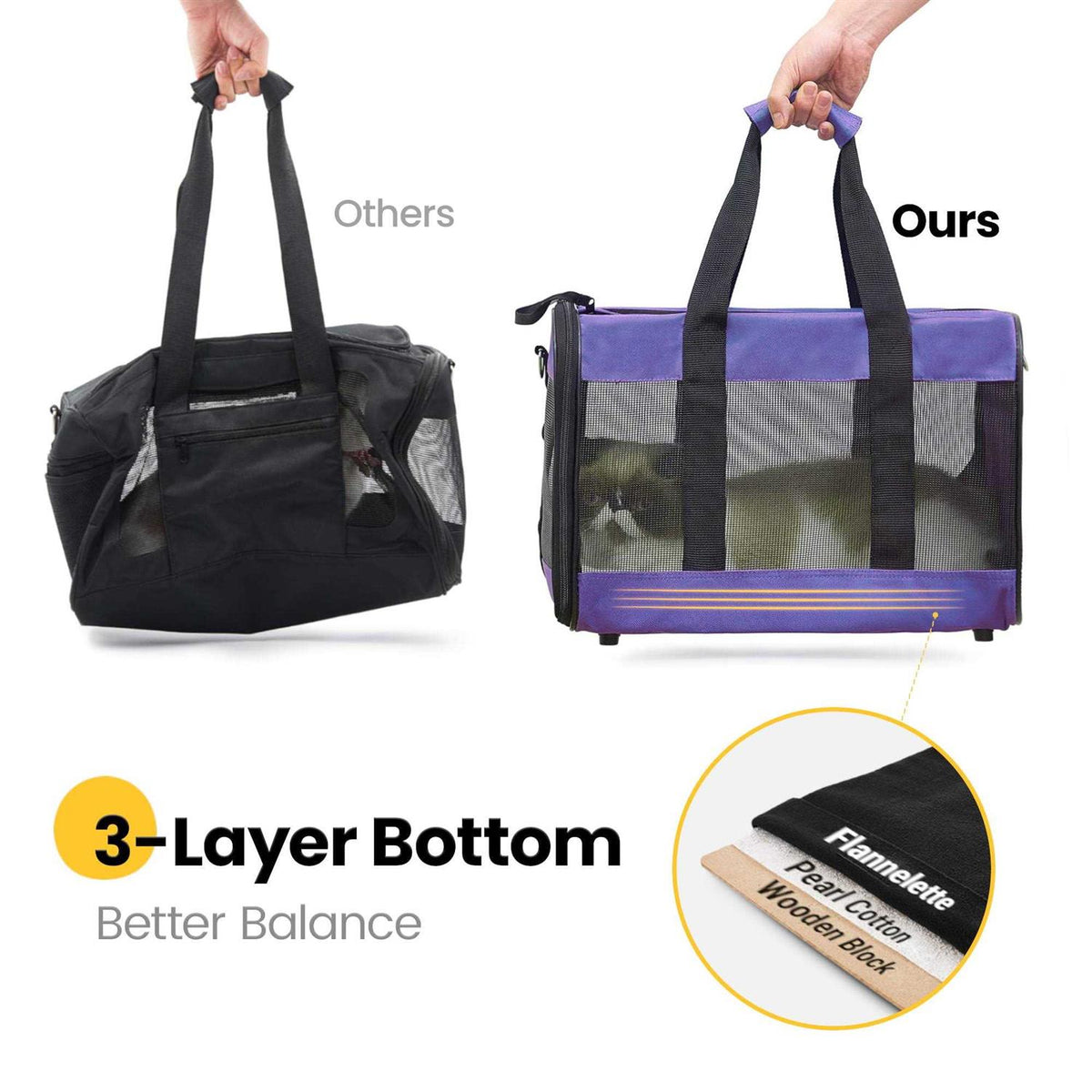 Soft-Sided Cat Carrier with Inner Safety Leash O4312