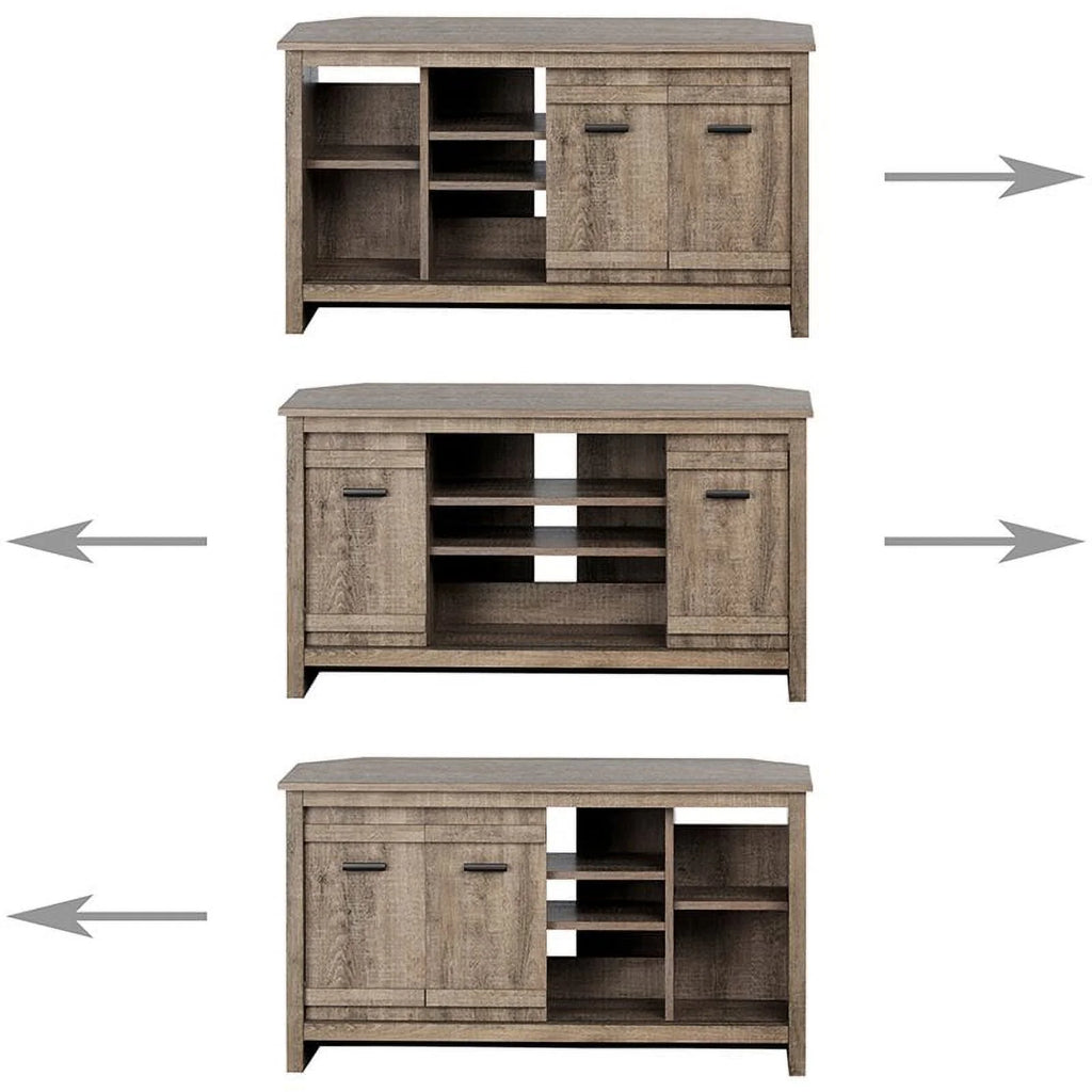 Weathered Oak Wood Corner TV Stand O1140