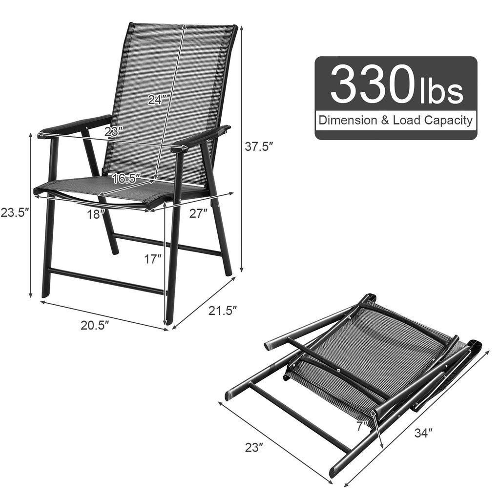 Set of 4 Outdoor Folding Chairs with Armrest T505518