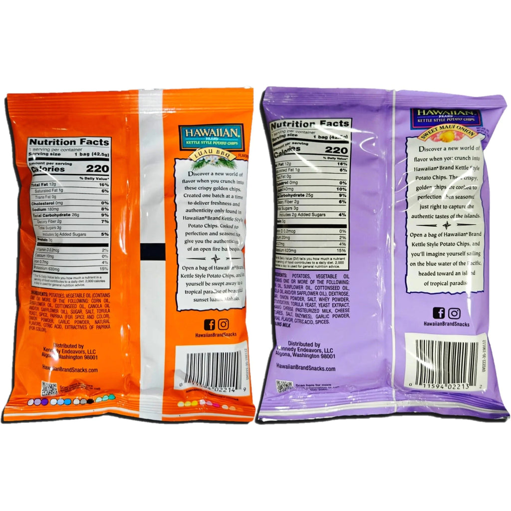 Hawaiian Kettle Style Potato Chips Combo Pack 1.5 Ounce Bag E275