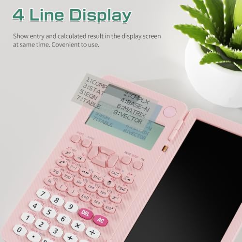 82 MS Foldable 2-Line Display Scientific Calculator with Writing Tablet, Solar and Battery Powered H538086