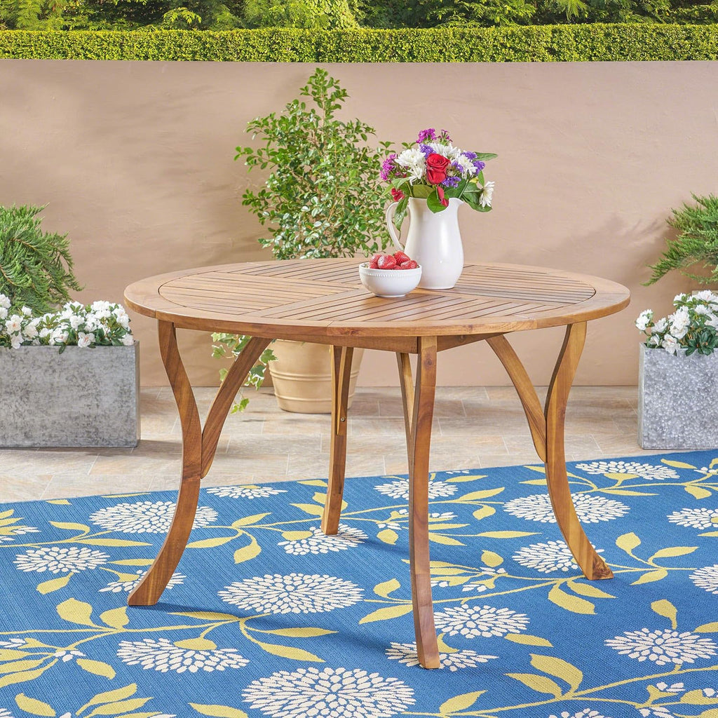 47 Round Acacia Wood Dining Table Y225