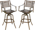 Shiny Copper Cast Aluminum Barstools 2-Pcs Set T408358